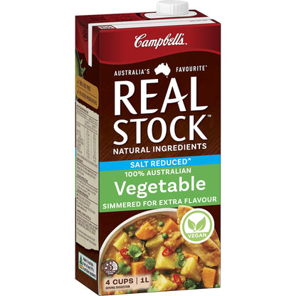 Campbells Real Stock Vegetable Salt Reduced 1l