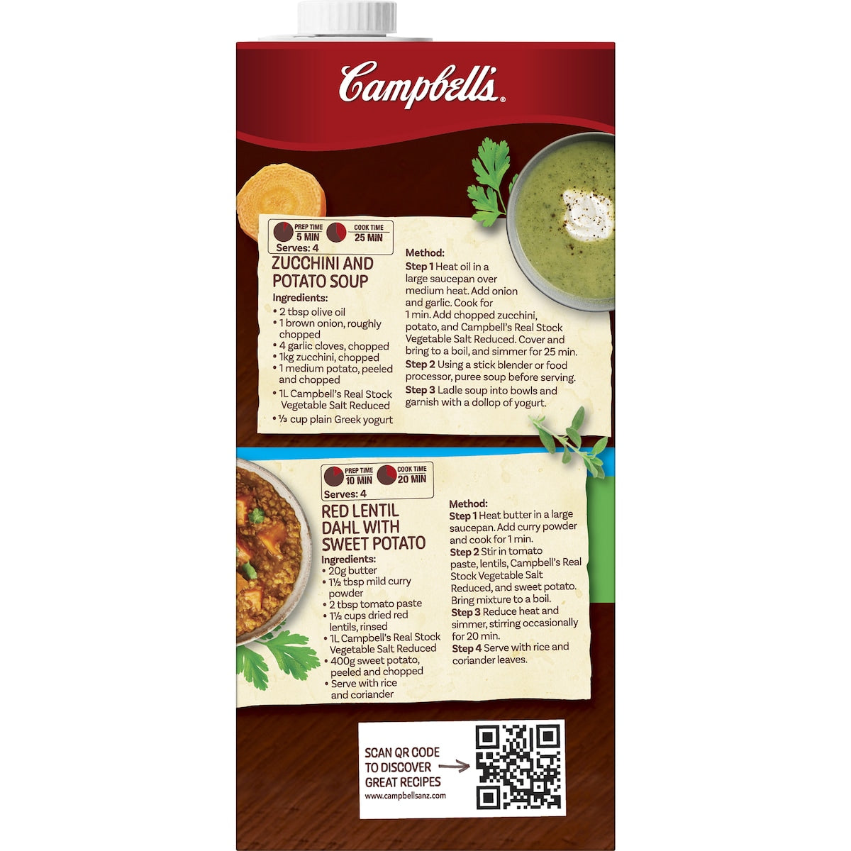 Campbells Real Stock Vegetable Salt Reduced 1l