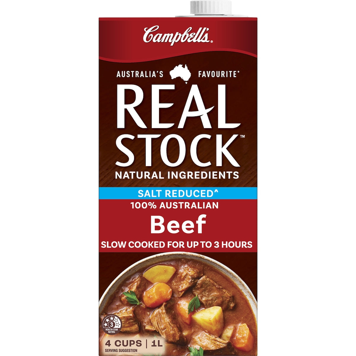 Campbells Real Stock Beef Salt Reduced 1l