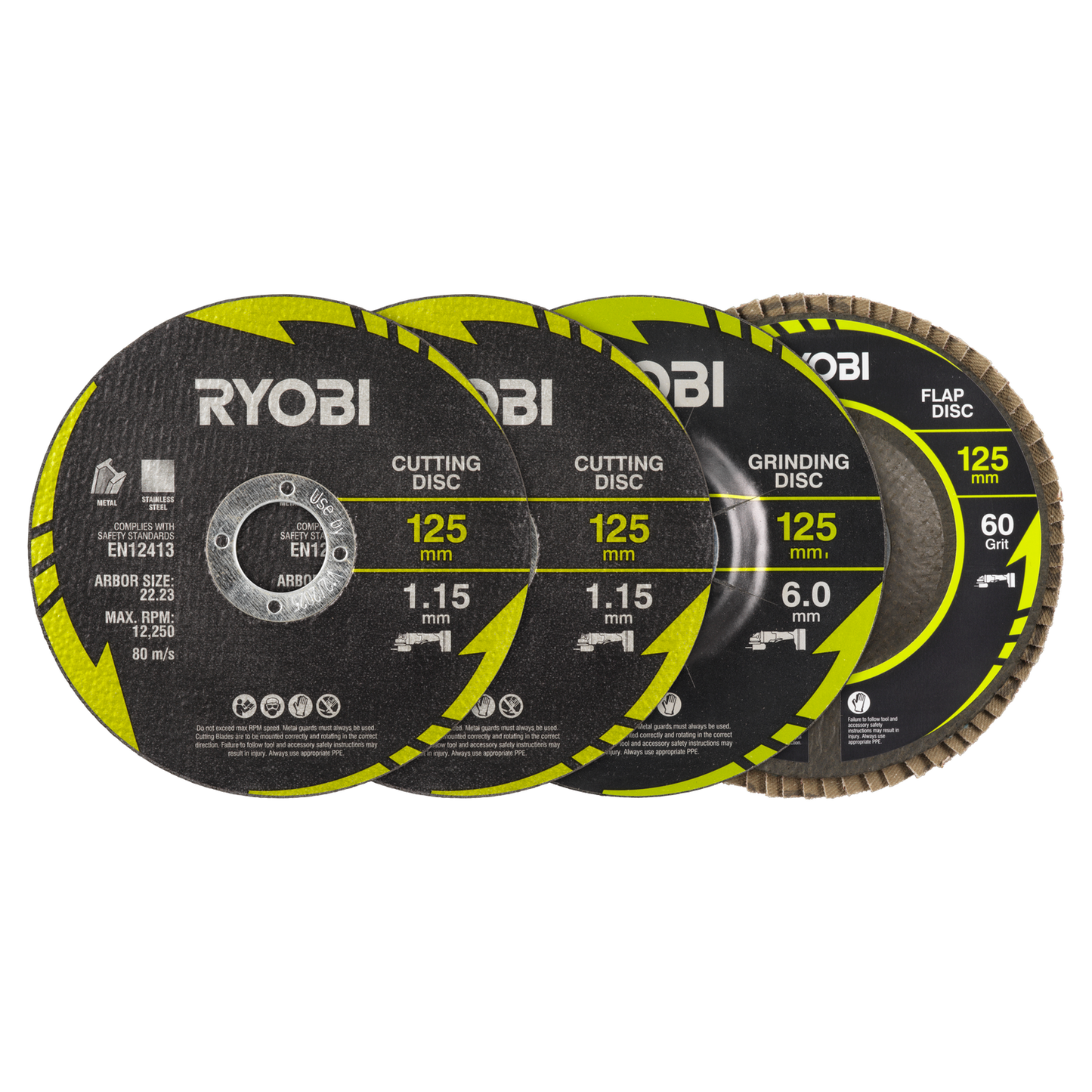 Ryobi Cutting and Grinding Set - 125mm - 4 Piece