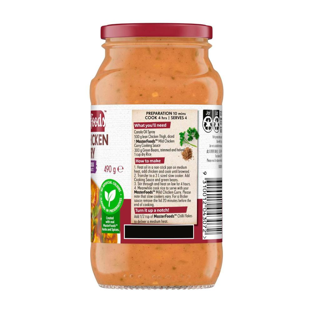 MasterFoods Mild Chicken Curry Slow Cook Simmer Sauce - 490g