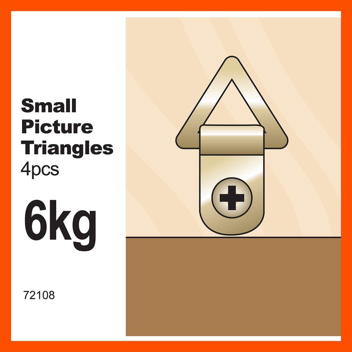 Everhang 6kg Brass Plated Picture Hanging Triangle D Ring 4 Pack