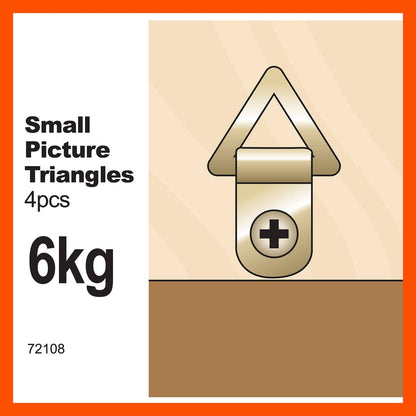 Everhang 6kg Brass Plated Picture Hanging Triangle D Ring 4 Pack