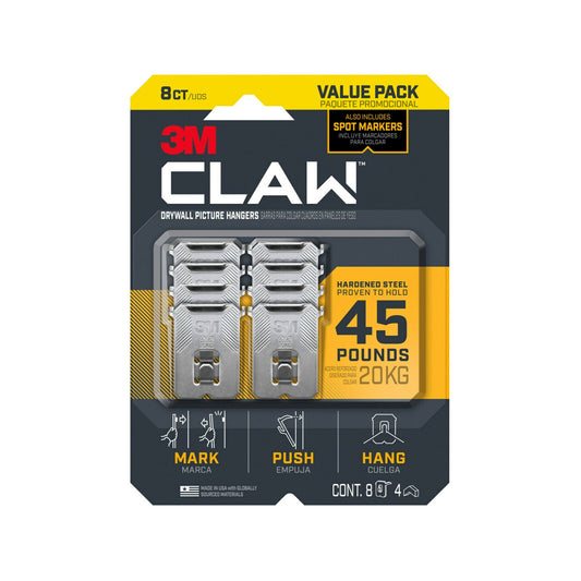 3M CLAW™ Drywall Picture Hangers With Temporary Spot Markers - 20kg
