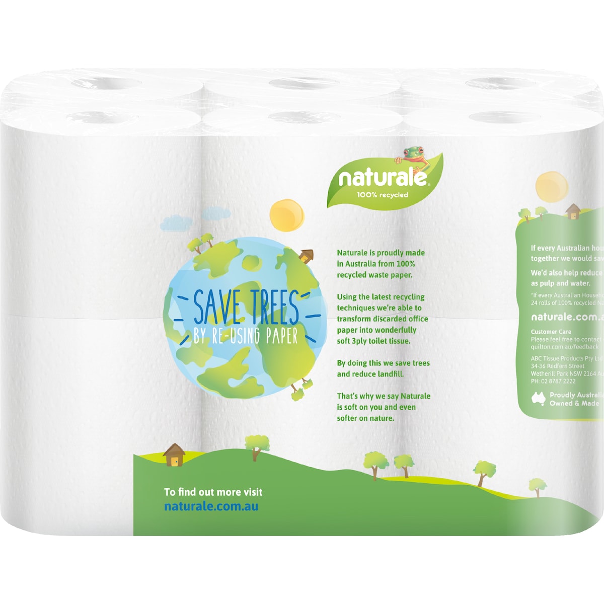 Naturale 100% Recycled 3 Ply Toilet Tissue 12 Pack