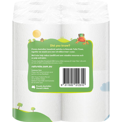 Naturale 100% Recycled 3 Ply Toilet Tissue 12 Pack