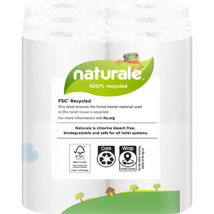 Naturale 100% Recycled 3 Ply Toilet Tissue 12 Pack