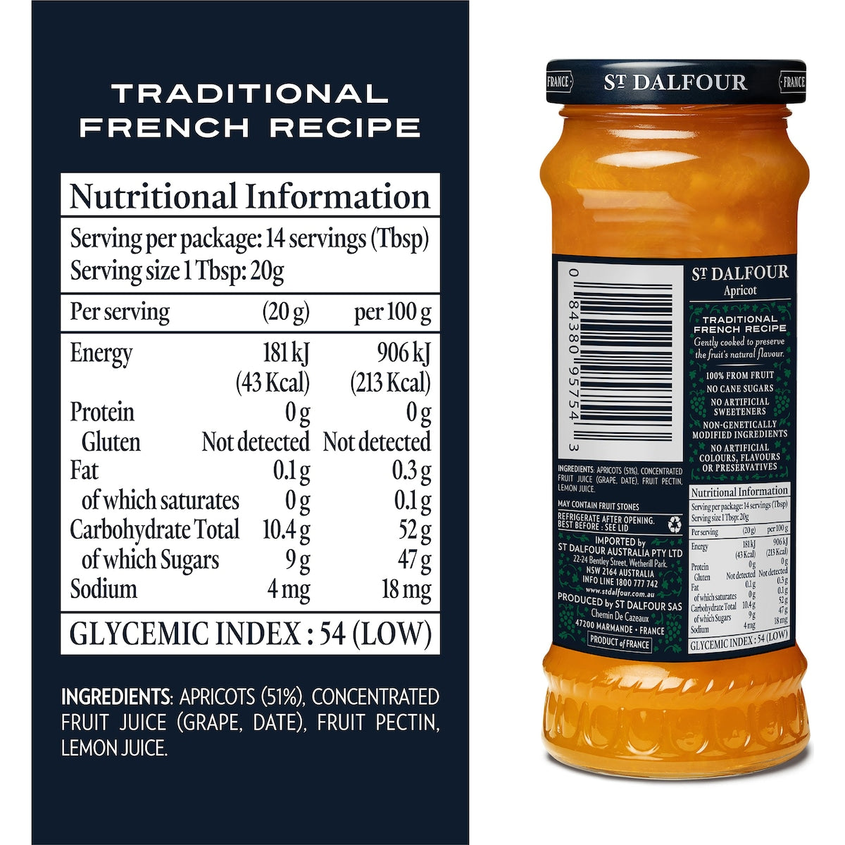 St Dalfour Apricot 284g