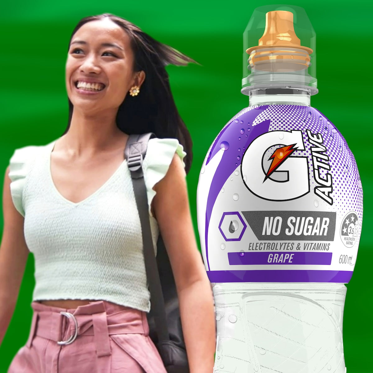 Gatorade G Active Water Sports Drinks Grape Electrolyte Sugar Free 600ml