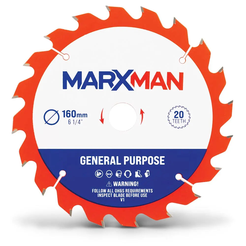MARXMAN 160x20mm 20T TCT Wood G Purpose Circular Saw Blade MMCSS16020