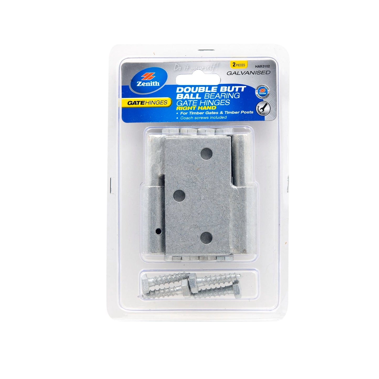 Zenith Hinge - Galvanised - 2 Pack