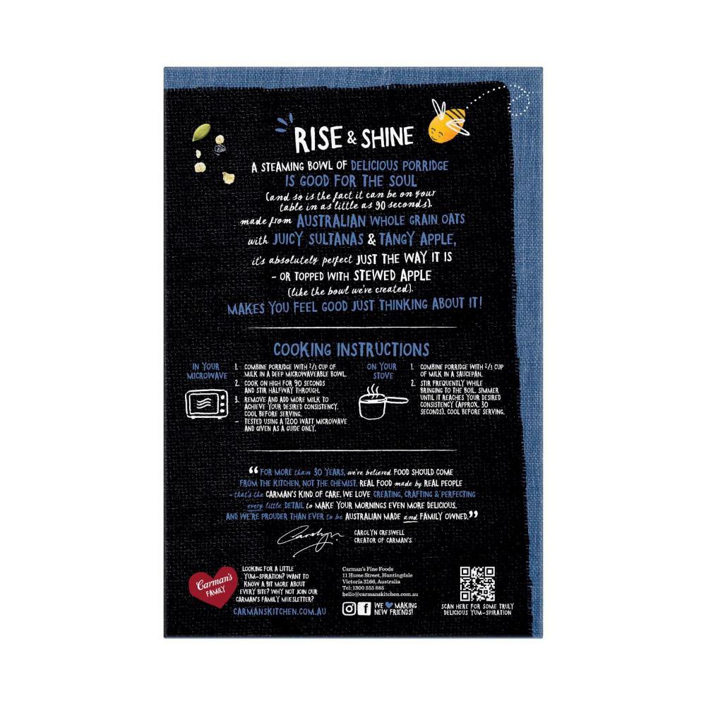 Carman's Porridge Sachets Apple Sultana & Cinnamon 8 Pack - 320g