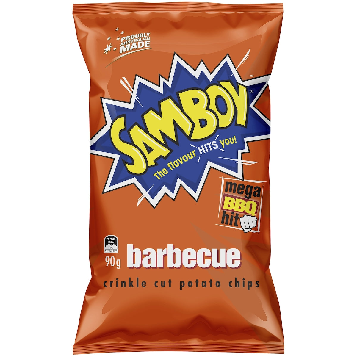 Samboy Samboy Barbecue Crinkle Cut Potato Chips 90g