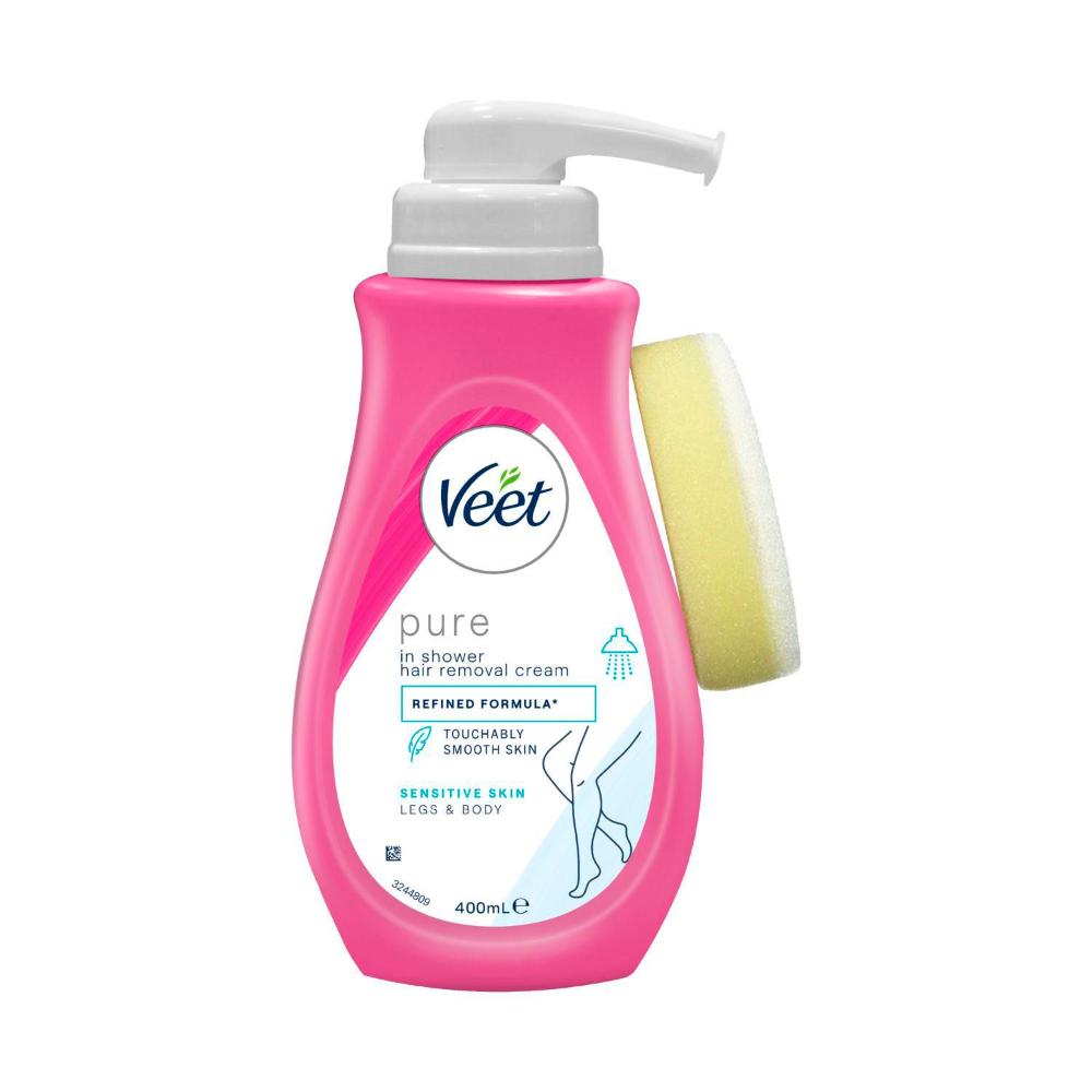Veet In Shower Hair Removal Cream For Sensitive Skin Legs And Body - 400mL