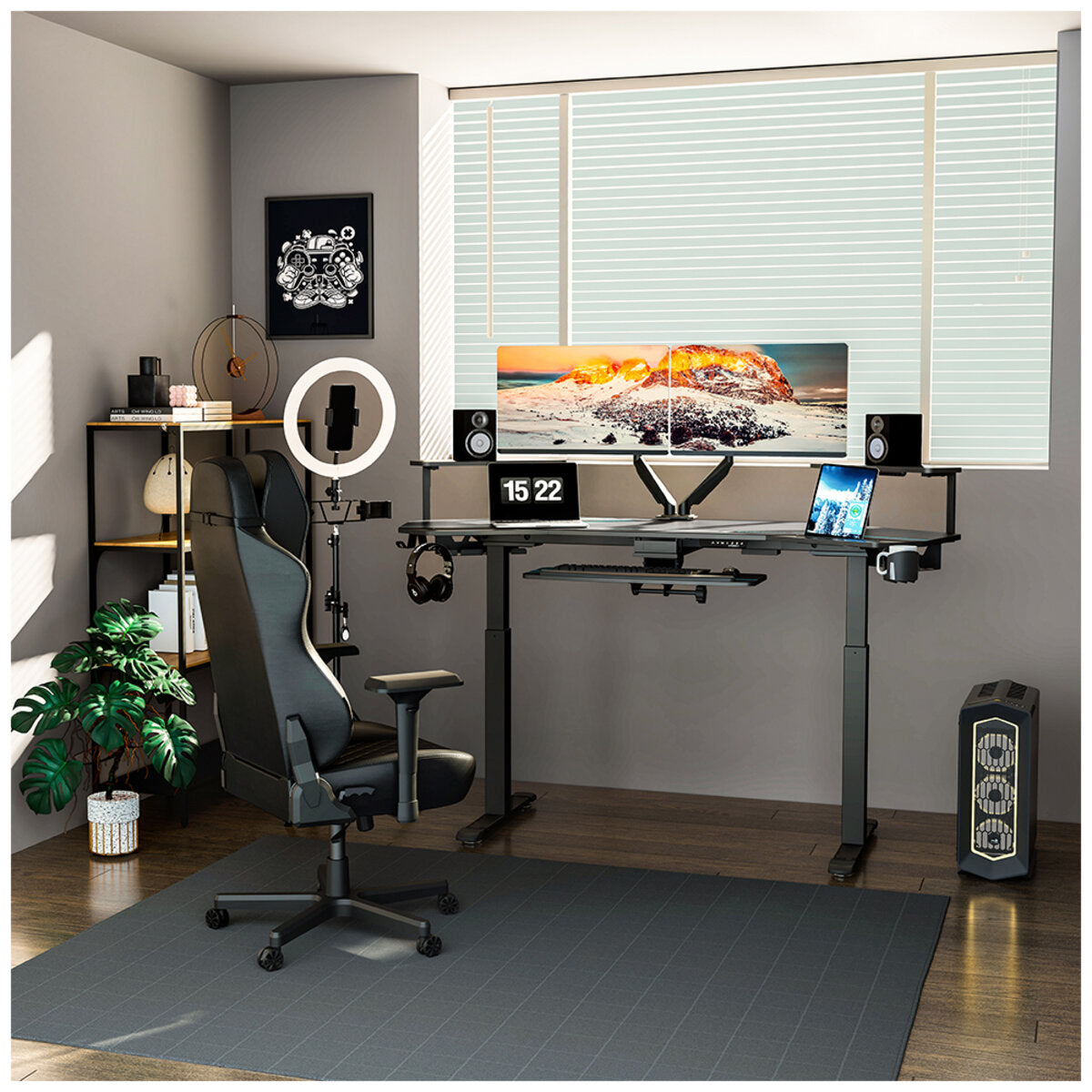 Eureka Ergonomic Studio Electric Standing Desk With Keyboard Tray