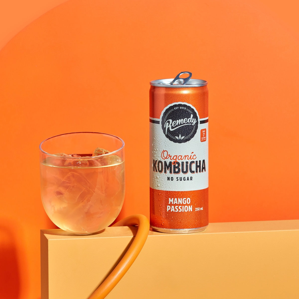 Remedy Organic Kombucha Mango Passion Cans 250ml X 4 Pack