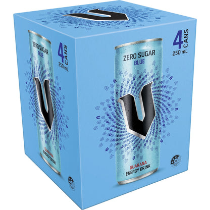 V Energy Zero Sugar Blue Drink 250ml X 4 Pack