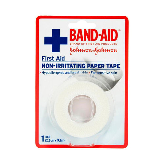 Band-aid First Aid Non-Irritating Paper Tape 2.5Cm x 9.1m - 1 pack
