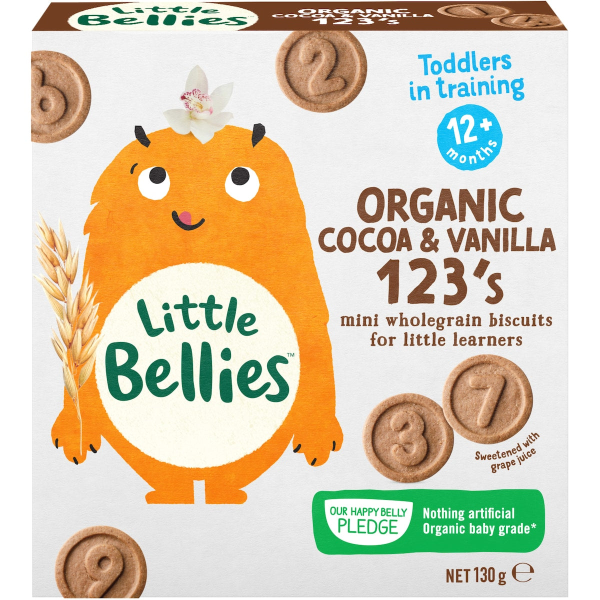 Little Bellies Organic Cocoa & Vanilla 123s 130g