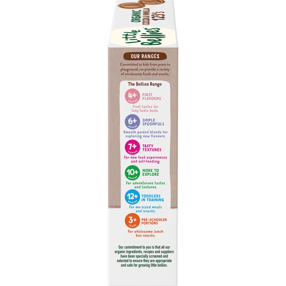 Little Bellies Organic Cocoa & Vanilla 123s 130g