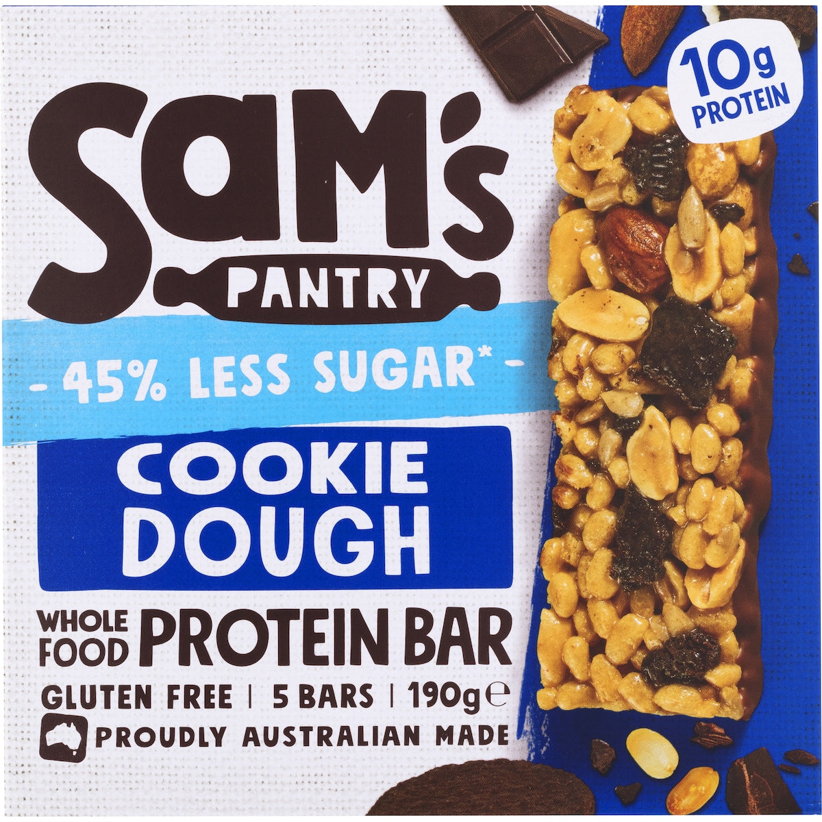 Sams Pantry Cookie Dough Low Sugar Protein Bars 5 Pack