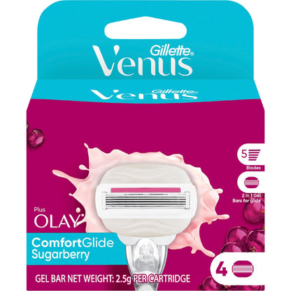 Gillette Venus Olay Comfortglide Sugarberry Razor Blades 4 Pack