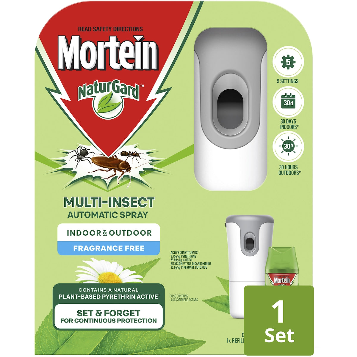 Mortein Naturgard Fragrance Free Multi-insect Automatic Spray 152g