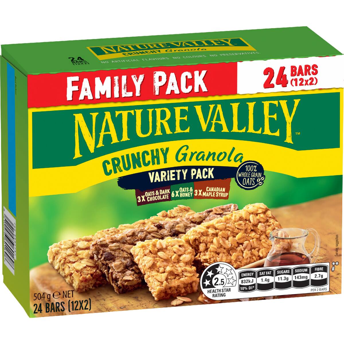Nature Valley Crunchy Family Variety Granola Bars 504g 12 Pack