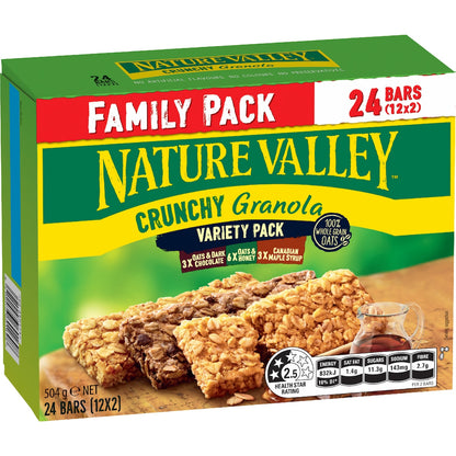 Nature Valley Crunchy Family Variety Granola Bars 504g 12 Pack
