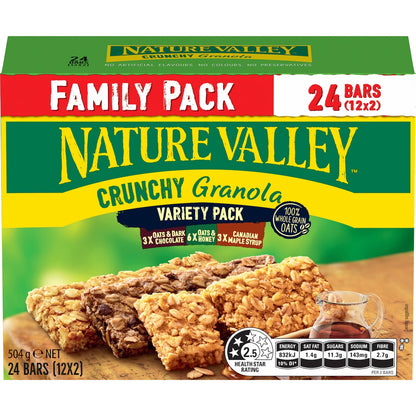 Nature Valley Crunchy Family Variety Granola Bars 504g 12 Pack