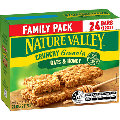 Nature Valley Crunchy Oats & Honey Granola Bars Family 504g 12 Pack