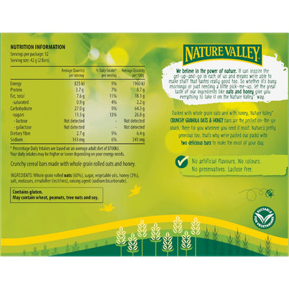 Nature Valley Crunchy Oats & Honey Granola Bars Family 504g 12 Pack