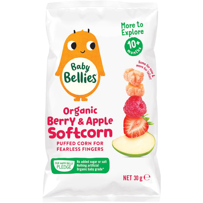 Little Bellies Organic Berry & Apple Softcorn 30g