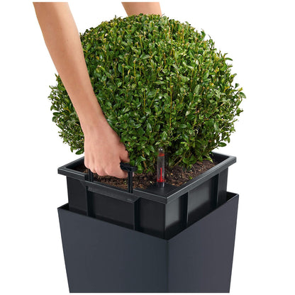 Lechuza Cubico Colour 30 Slate Cubic Planter ML13138 Plastic