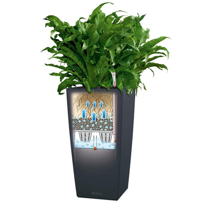 Lechuza Cubico Colour 30 Slate Cubic Planter ML13138 Plastic