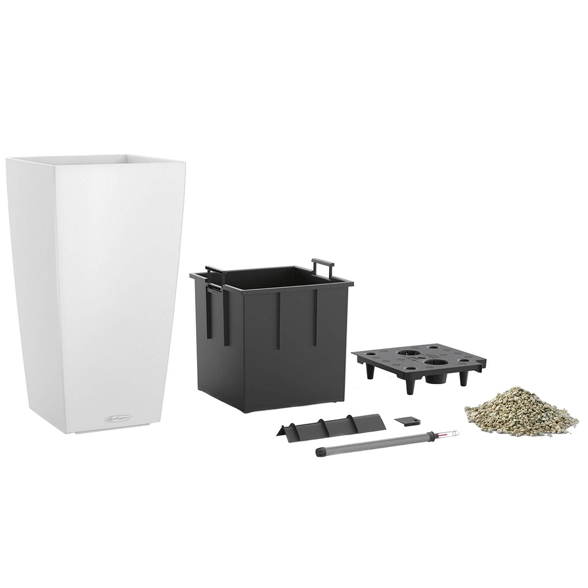 Lechuza Cubico Colour 30 Self-Watering Planter White 30 x 30x56cm