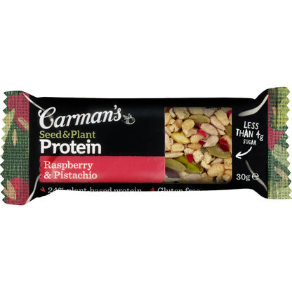 Carmans Seed & Plant Protein Bars Raspberry & Pistachio 5 Pack