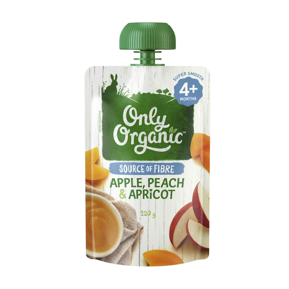 Only Organic Apple Peach Apricot Pouch - 120g