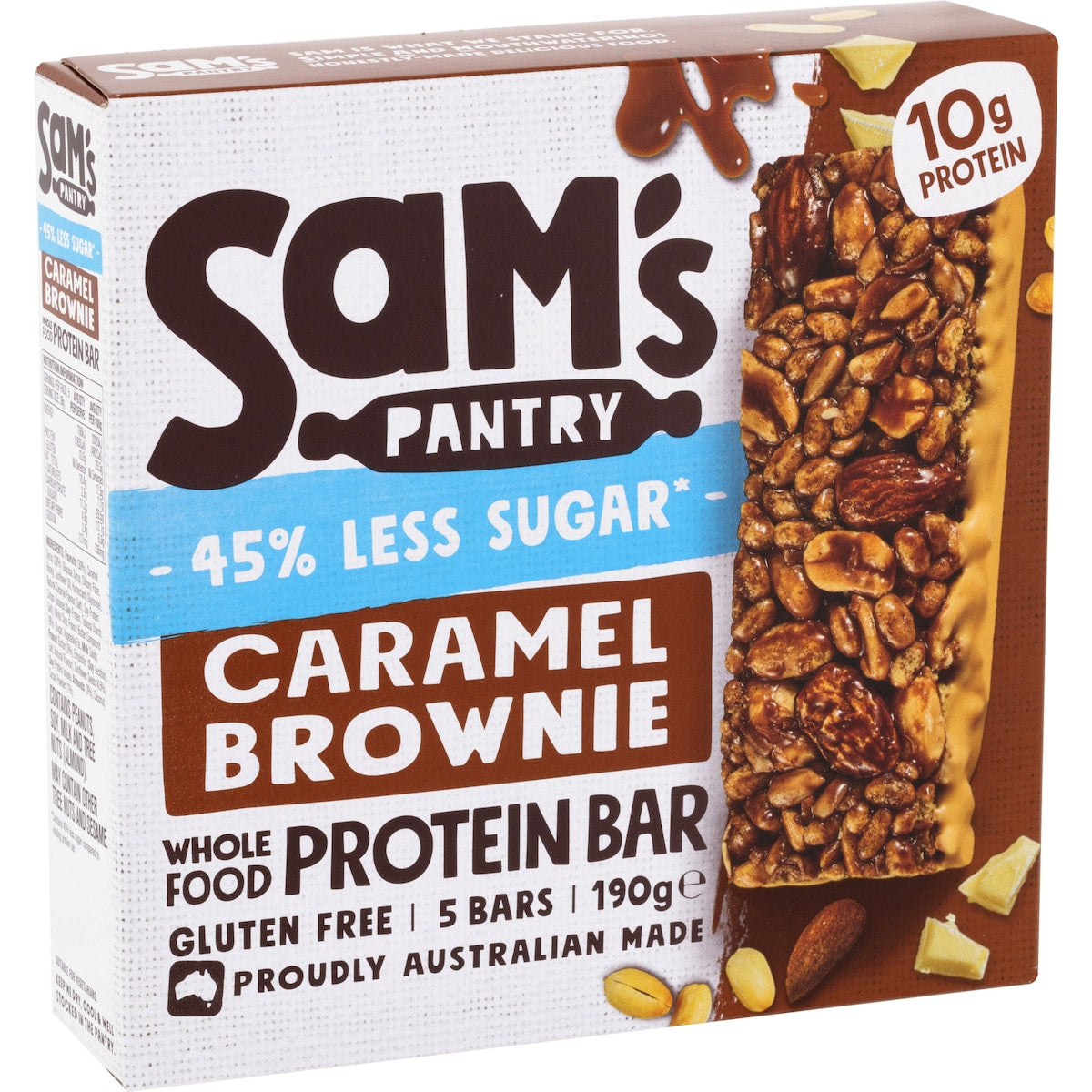 Sams Pantry Caramel Brownie Low Sugar Protein Bars 5 Pack