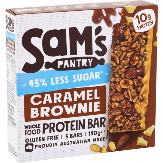 Sams Pantry Caramel Brownie Low Sugar Protein Bars 5 Pack