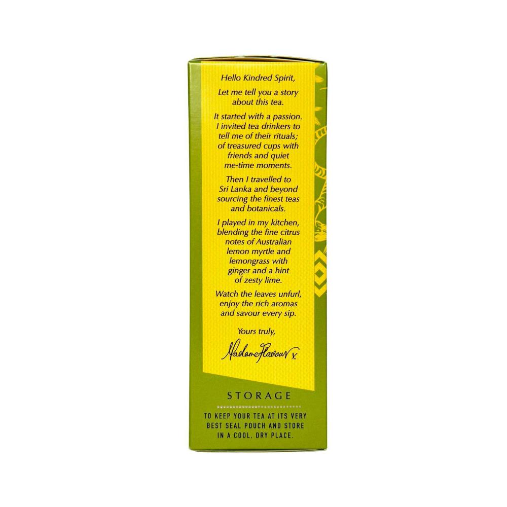 Madame Flavour Caffeine Free Lemongrass Lime & Ginger Tisane Tea Bags 18 Pack - 36g