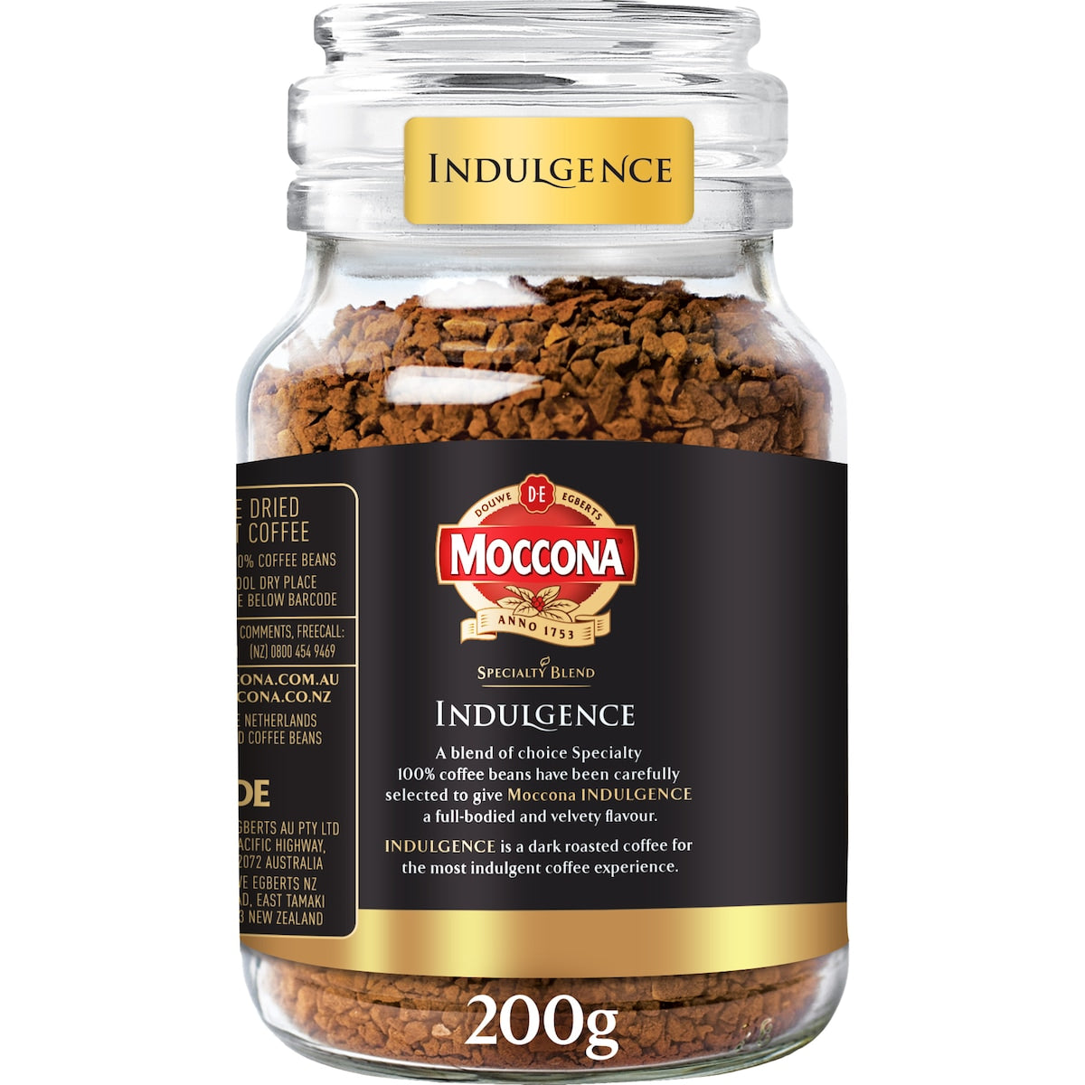 Moccona Freeze Dried Instant Coffee Indulgence 200g, 1pc