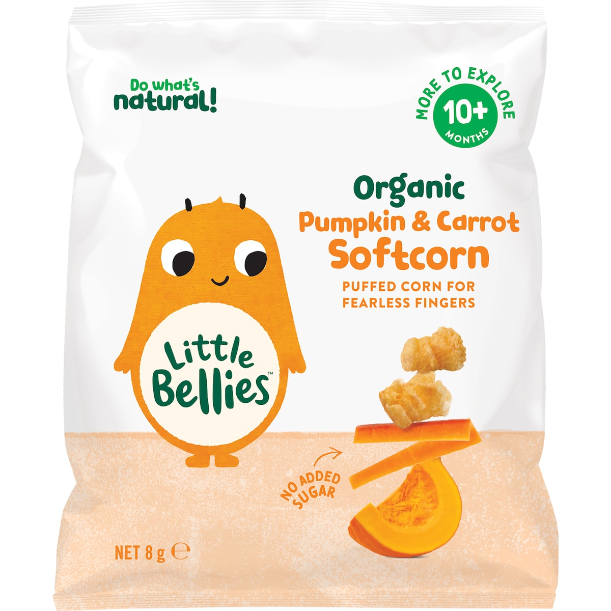 Little Bellies Organic Pumpkin & Carrot Softcorn 8g