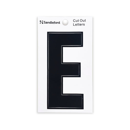 Sandleford Black Cut Out Self Adhesive House Letter E - 85mm