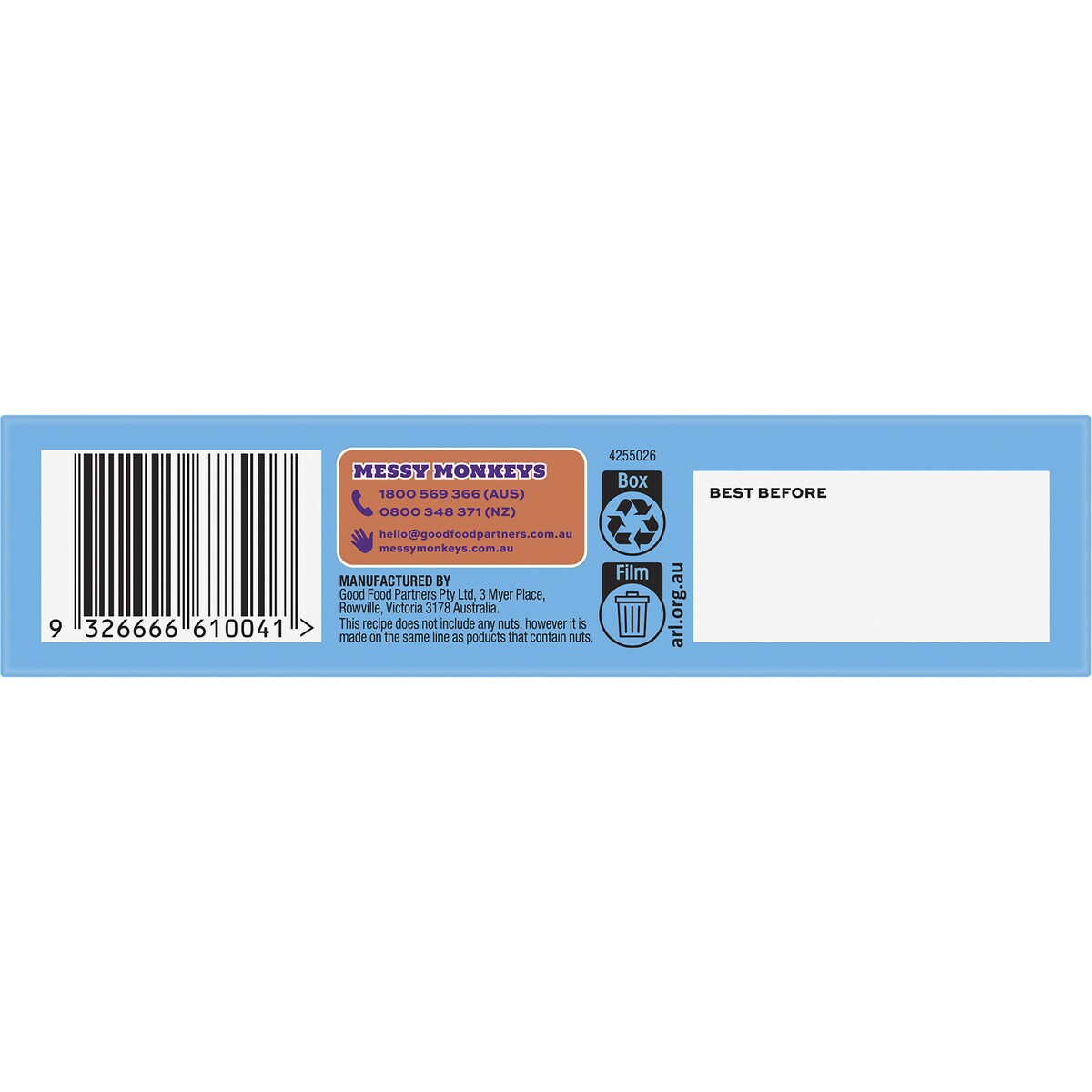 Messy Monkeys Choc Rice Puff Bars 6 Pack