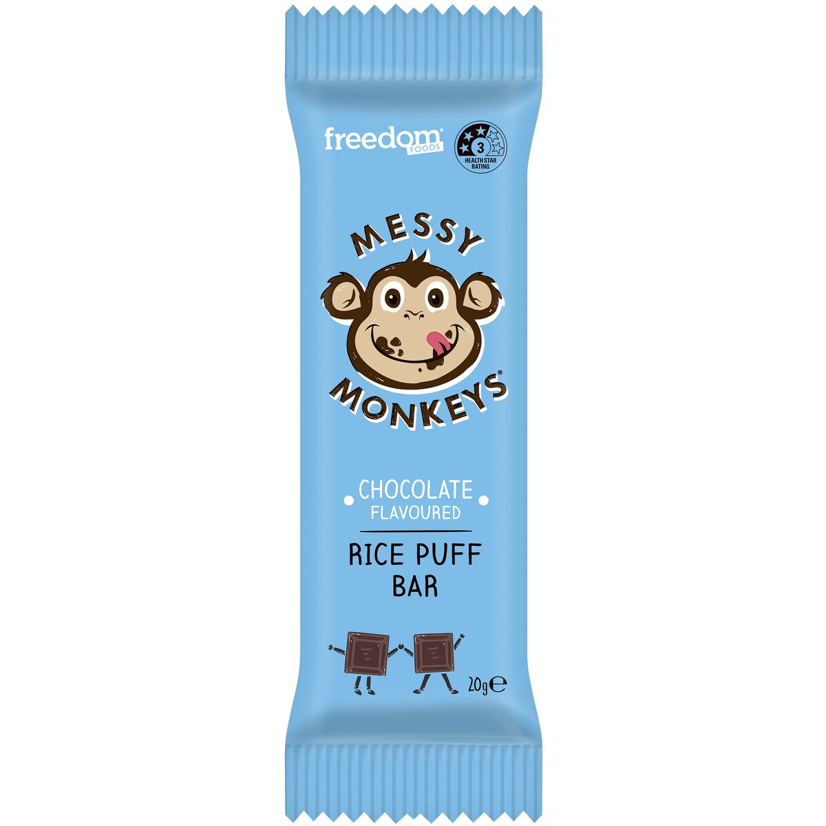 Messy Monkeys Choc Rice Puff Bars 6 Pack