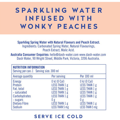 Dash Water Peach Infused Sparkling Water 300ml X4