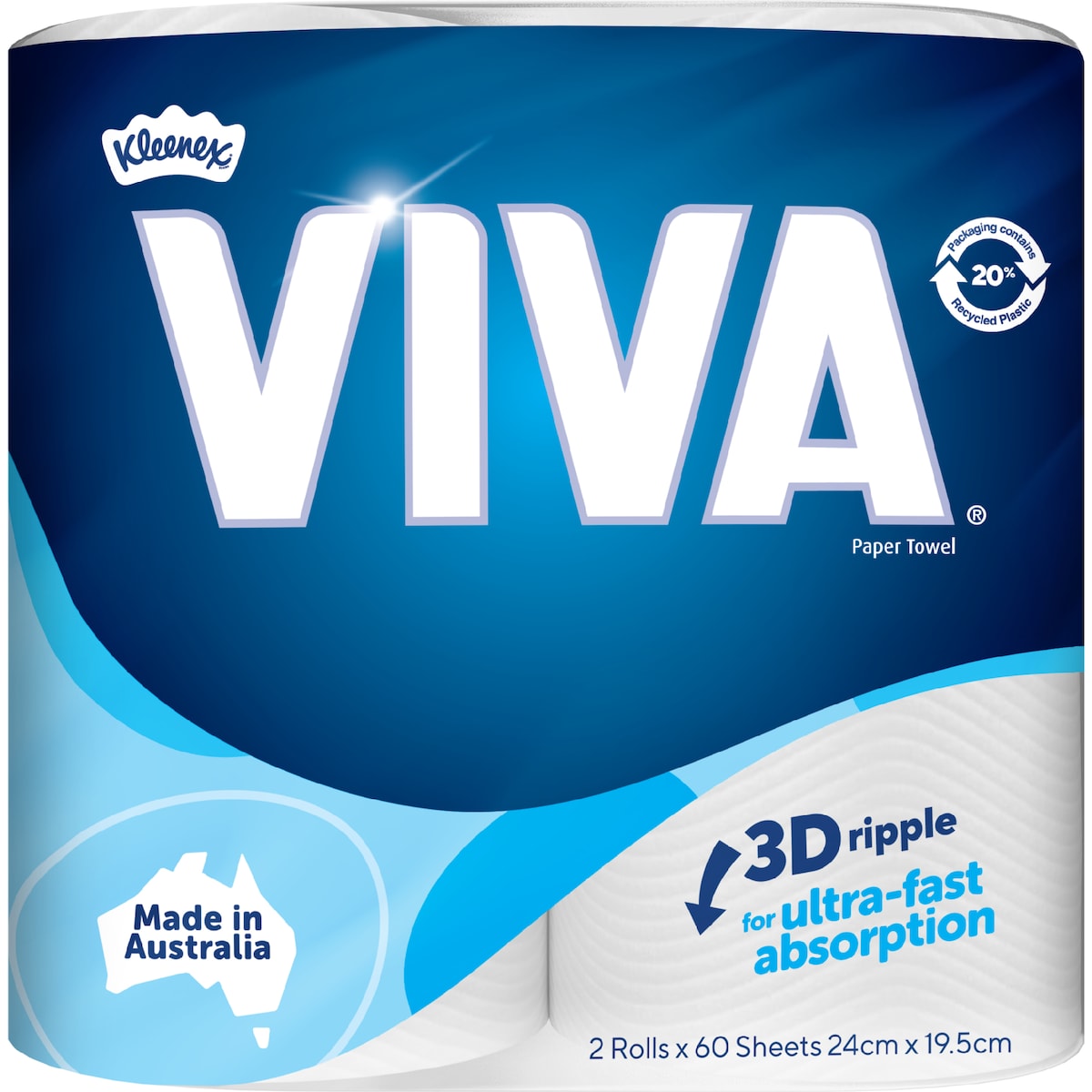 Viva White Paper Towel 2 X 60 Pack