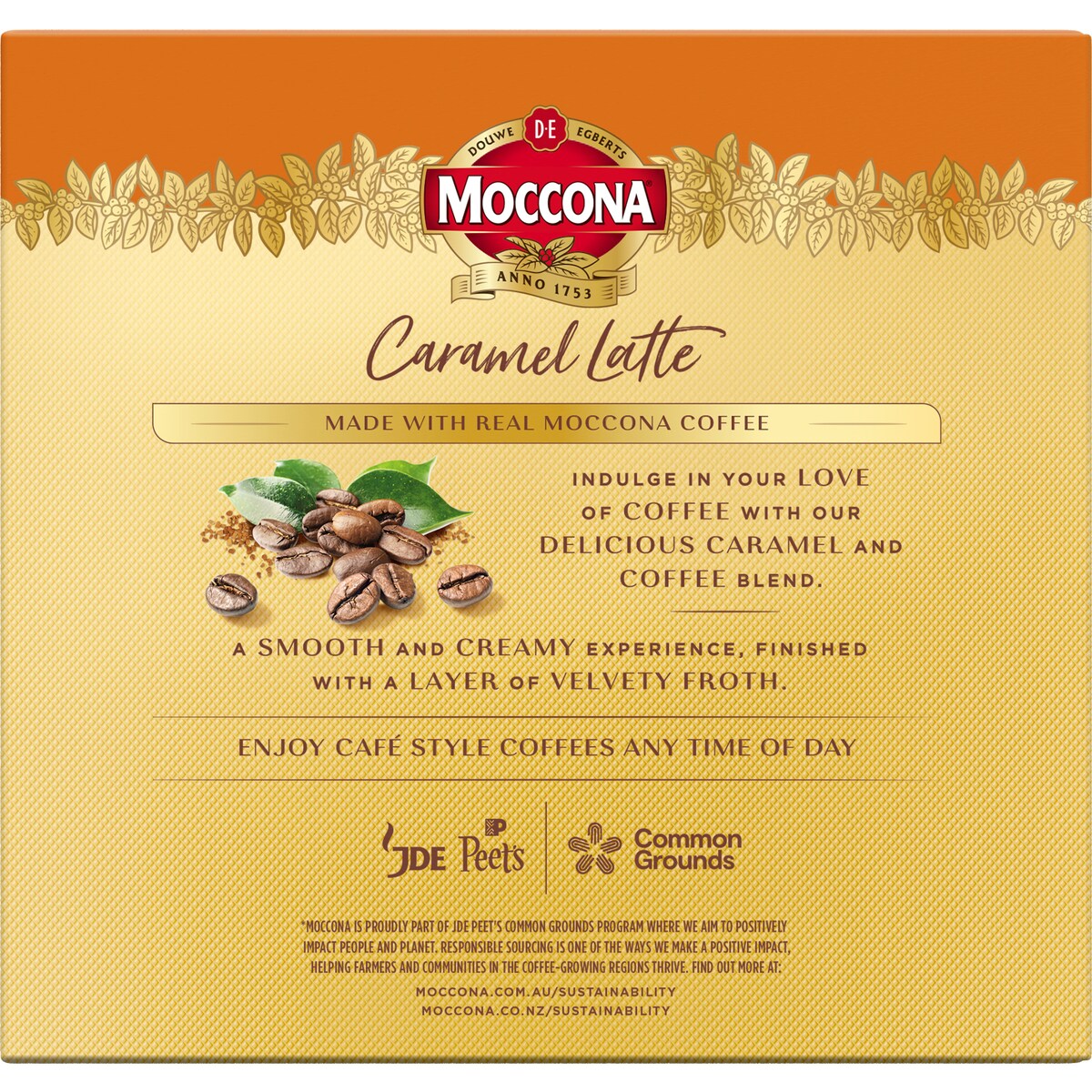 Moccona Caramel Latte Coffee Sachets 30 Pack, 1pc
