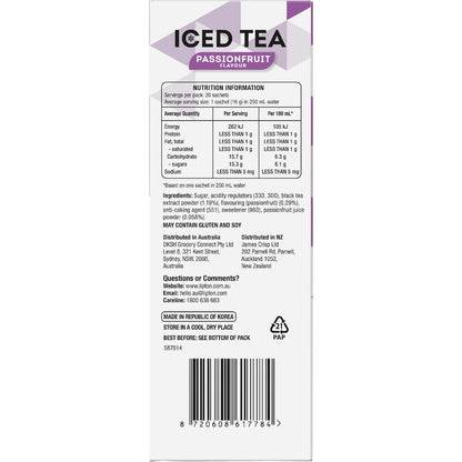 Lipton Iced Tea Passionfruit Sachets 20 Pack